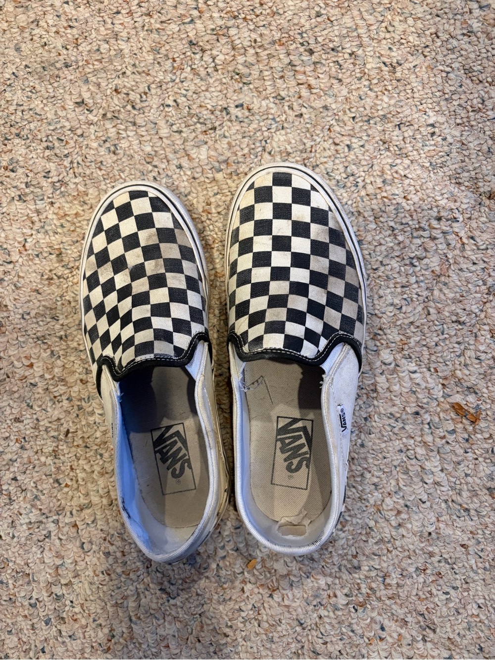 Vans Kids Checkerboard Slip-On Sneakers - Black and White